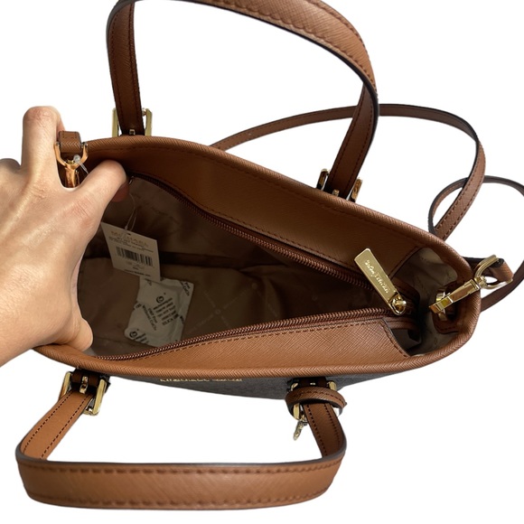 Michael Kors Tote Bag Jet Set Travel Extra-Small Logo Top-Zip - Picture 7 of 11